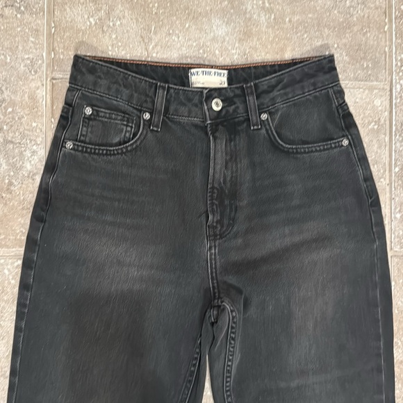 Women's Jeans We The Free The Pacifica High Rise Slim Straight Leg Size 27 Black - Picture 3 of 6